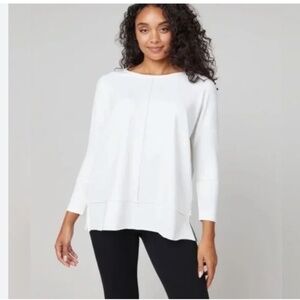 Spanx Perfect Length Dolman Sweatshirt in White Small